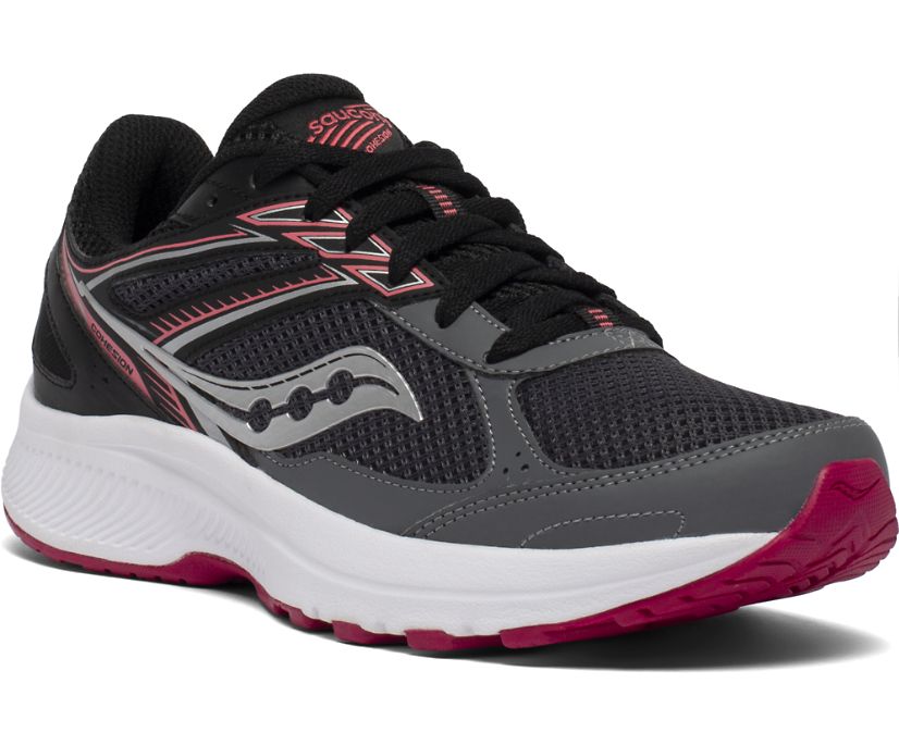 Saucony Cohesion 14 Women's Running Shoes Grey / Coral | Canada 093GSOL